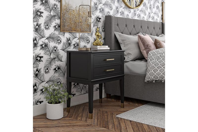 Westerleigh Sidobord 60 cm Svart/Guld - Möbler - Bord & matgrupper - Avlastningsbord - Lampbord