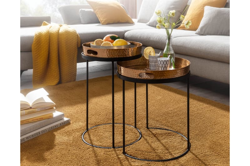 Wilhem Sidobord 33 cm Rund - Guld - Möbler - Bord & matgrupper - Avlastningsbord - Lampbord