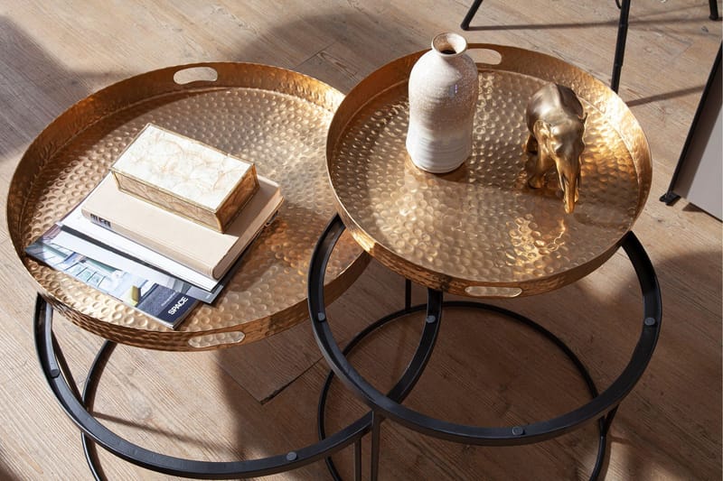 Wilhem Sidobord 33 cm Rund - Guld - Möbler - Bord & matgrupper - Avlastningsbord - Lampbord