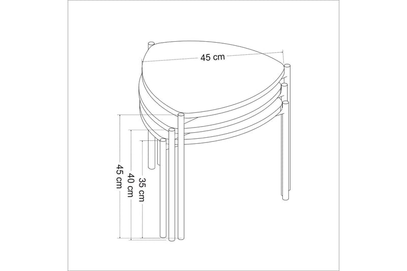 Lenny Satsbord - Vit/Antracit/Valnöt - Möbler - Bord & matgrupper - Avlastningsbord - Satsbord