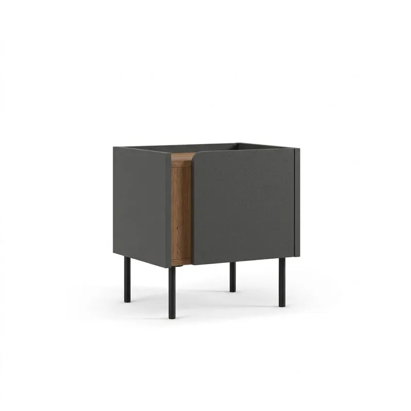 Lomar Nattduksbord 45,5x47,8x35 cm - Naturlig ek, antracit, svart - Möbler - Bord & matgrupper - Avlastningsbord - Sängbord & nattduksbord