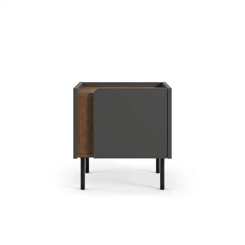 Lomar Nattduksbord 45,5x47,8x35 cm - Naturlig ek/Antracit/Svart - Möbler - Bord & matgrupper - Avlastningsbord - Sängbord & nattduksbord