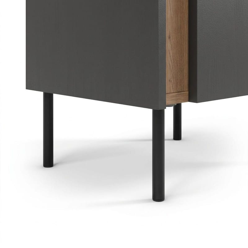 Lomar Nattduksbord 45,5x47,8x35 cm - Naturlig ek/Antracit/Svart - Möbler - Bord & matgrupper - Avlastningsbord - Sängbord & nattduksbord