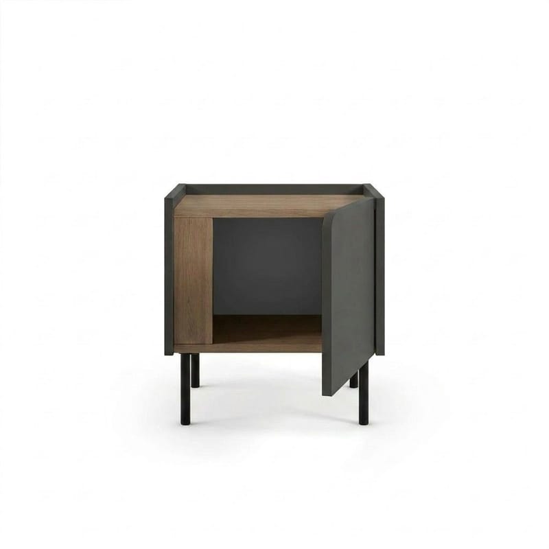 Lomar Nattduksbord 45,5x47,8x35 cm - Naturlig ek/Antracit/Svart - Möbler - Bord & matgrupper - Avlastningsbord - Sängbord & nattduksbord