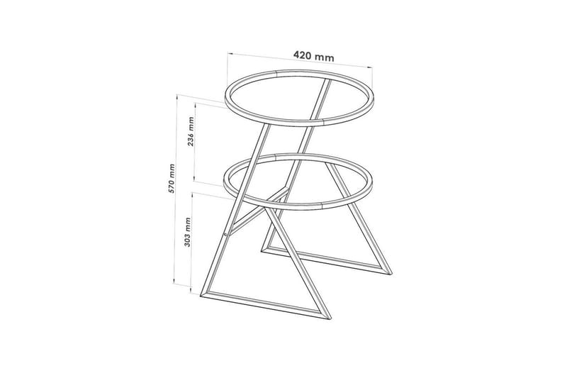Lorigulla Sidobord 42x42 cm - Guld - Möbler - Bord & matgrupper - Avlastningsbord - Lampbord