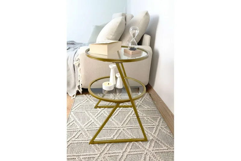 Lorigulla Sidobord 42x42 cm - Guld - Möbler - Bord & matgrupper - Avlastningsbord - Lampbord