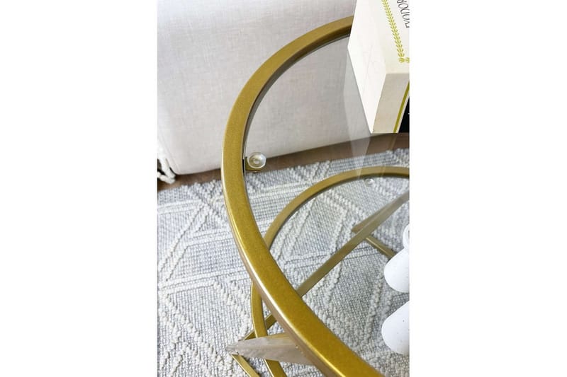 Lorigulla Sidobord 42x42 cm - Guld - Möbler - Bord & matgrupper - Avlastningsbord - Lampbord