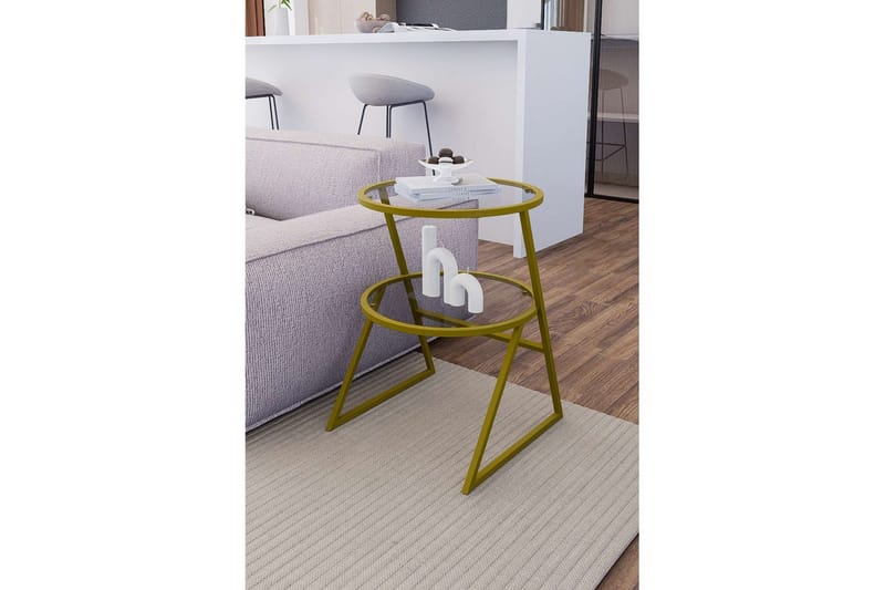 Lorigulla Sidobord 42x42 cm - Guld - Möbler - Bord & matgrupper - Avlastningsbord - Lampbord