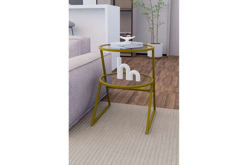 Lorigulla Sidobord 42x42 cm - Guld - Möbler - Bord & matgrupper - Avlastningsbord - Lampbord