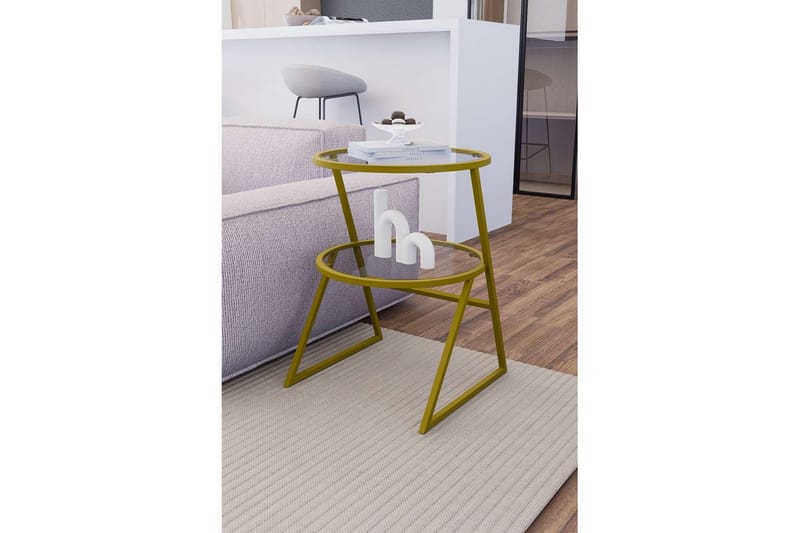 Lorigulla Sidobord 42x42 cm - Guld - Möbler - Bord & matgrupper - Avlastningsbord - Lampbord