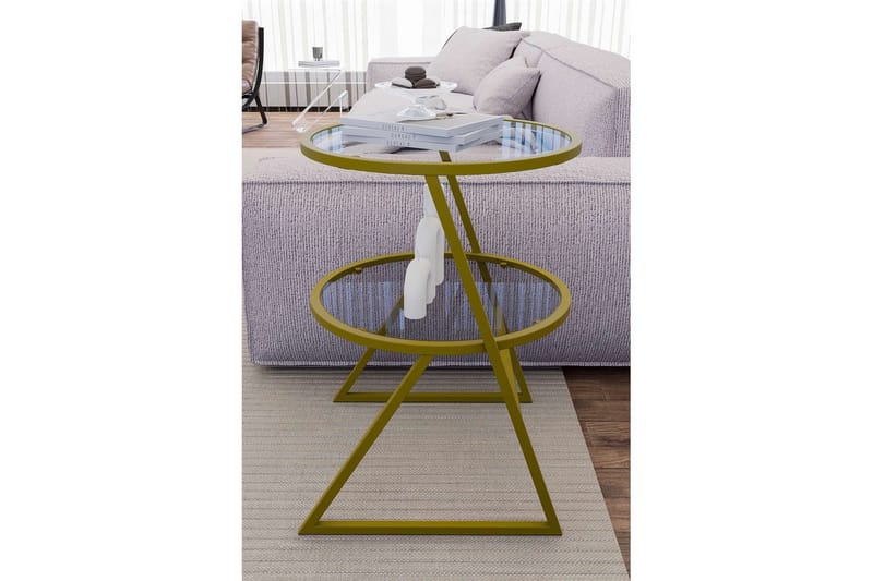 Lorigulla Sidobord 42x42 cm - Guld - Möbler - Bord & matgrupper - Avlastningsbord - Lampbord