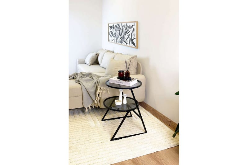 Lorigulla Sidobord 42x42 cm, Svart/Grå