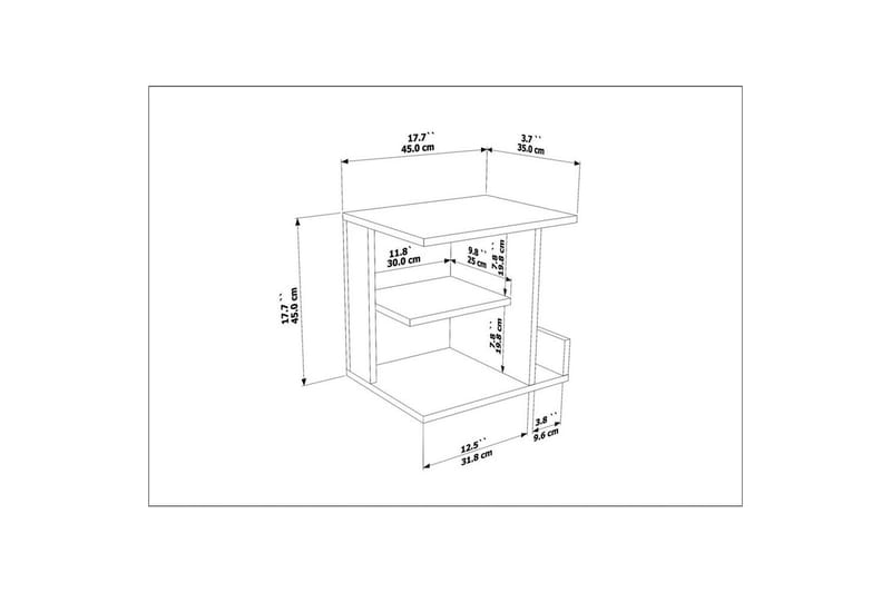Lorik Sängbord 45 cm - Beige - Möbler - Bord & matgrupper - Avlastningsbord - Sängbord & nattduksbord
