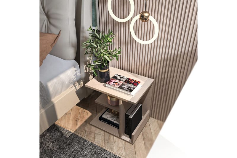 Lorik Sängbord 45 cm - Beige - Möbler - Bord & matgrupper - Avlastningsbord - Sängbord & nattduksbord