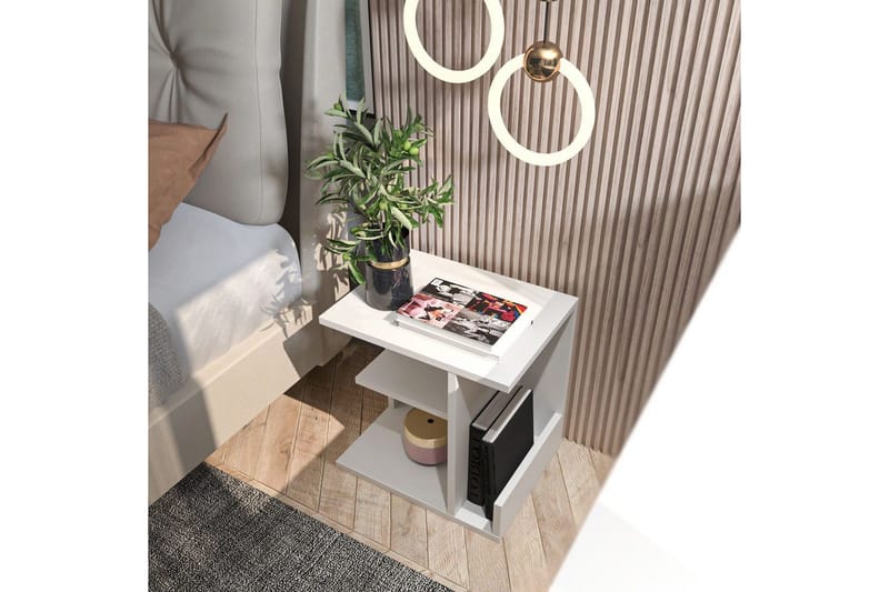 Lorik Sängbord 45 cm - Vit - Möbler - Bord & matgrupper - Avlastningsbord - Sängbord & nattduksbord