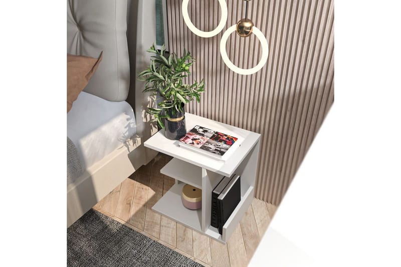 Lorik Sängbord 45 cm - Vit - Möbler - Bord & matgrupper - Avlastningsbord - Sängbord & nattduksbord