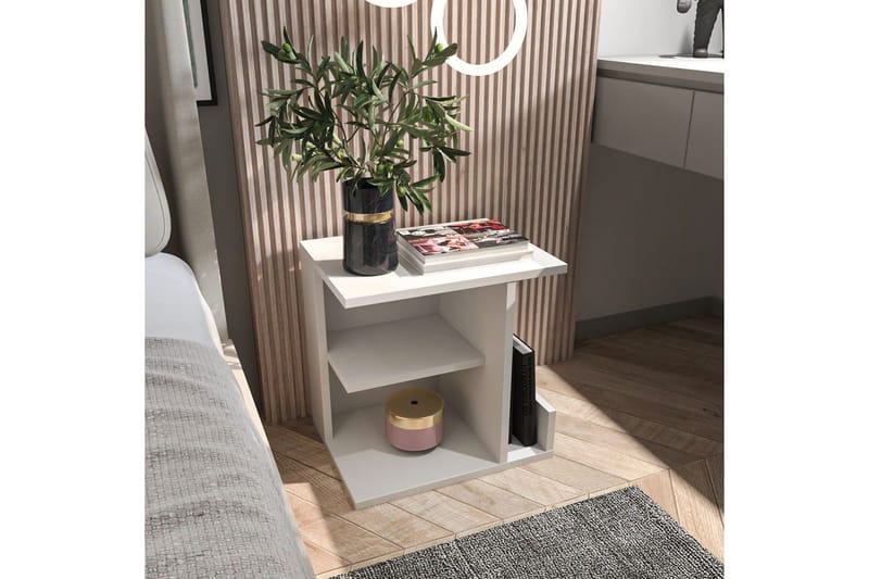 Lorik Sängbord 45 cm - Vit - Möbler - Bord & matgrupper - Avlastningsbord - Sängbord & nattduksbord