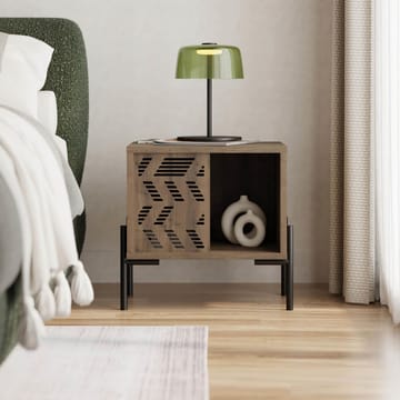 Losina Sängbord 45 cm i Valnötsutseende med Förvaring & Metallben - Mellanbrun - Möbler - Bord & matgrupper - Avlastningsbord - Sängbord & nattduksbord