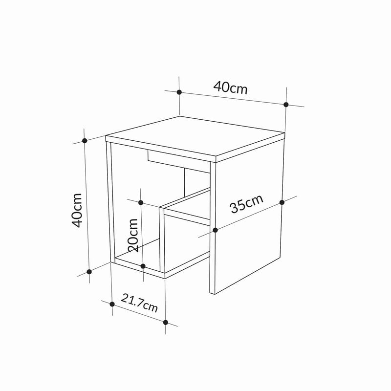 Lumira Sidobord 40 cm - Vit - Möbler - Bord & matgrupper - Avlastningsbord - Lampbord