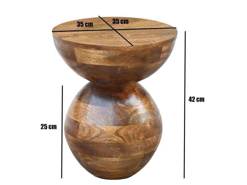 Malren Runt sidobord 35 cm i massivt mangoträ - natur - Möbler - Bord & matgrupper - Avlastningsbord - Konsolbord & sidobord