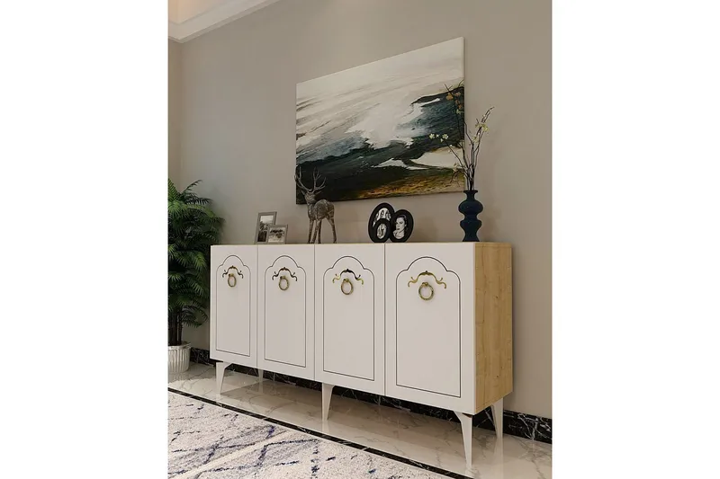 Maren Konsollbord 150 cm - Ek/Vit - Möbler - Bord & matgrupper - Avlastningsbord - Hallbord