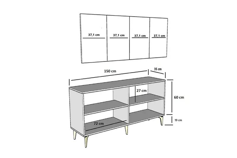 Maren Konsollbord 150 cm - Ek/Vit - Möbler - Bord & matgrupper - Avlastningsbord - Hallbord