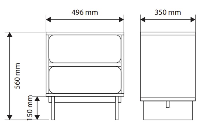 Marinport Sängbord 50 cm - Beige - Möbler - Bord & matgrupper - Avlastningsbord - Sängbord & nattduksbord