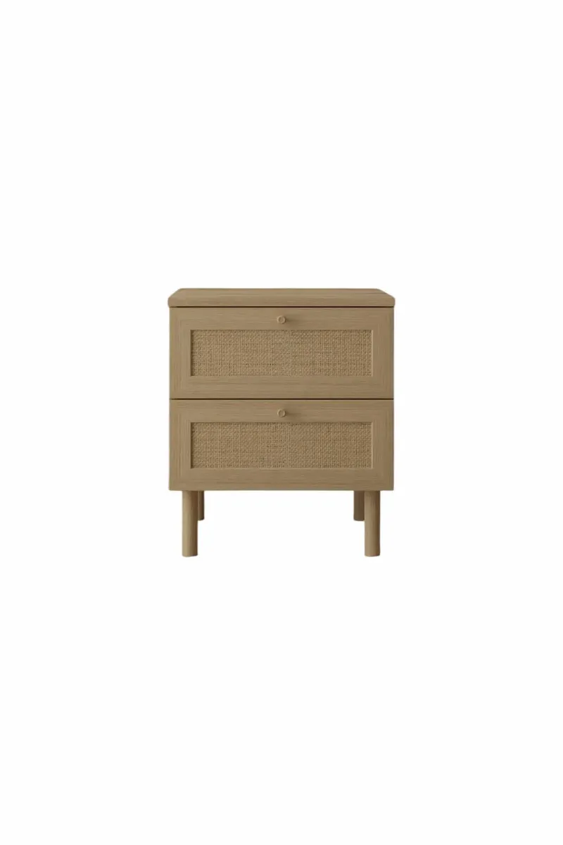 Meyloren Sängbord Rotting 50 cm med 2 Lådor, Beige