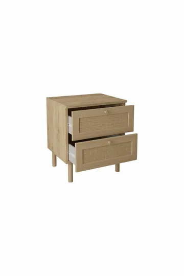 Meyloren Sängbord Rotting 50 cm med 2 Lådor - Beige - Möbler - Bord & matgrupper - Avlastningsbord - Sängbord & nattduksbord