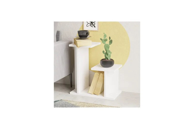 Mijara Sidobord 46 cm - Vit - Möbler - Bord & matgrupper - Avlastningsbord - Lampbord