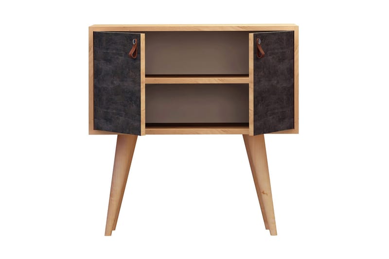 Mod Design Sideboard Läderbeslag - Grå/Trä - Möbler - Bord & matgrupper - Avlastningsbord