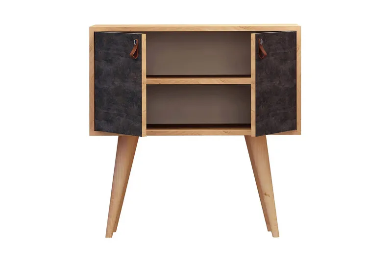 Mod Design Sideboard Läderbeslag - Grå/Trä - Möbler - Bord & matgrupper - Avlastningsbord
