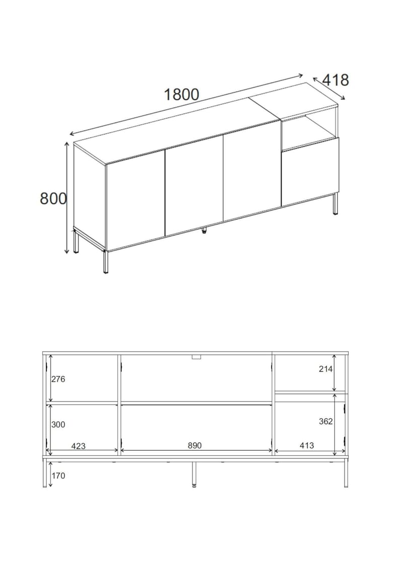 Morlen Konsol 180x80x41,8 cm - Natural Oak, Wood Black, Sandstone - Möbler - Bord & matgrupper - Avlastningsbord - Hallbord