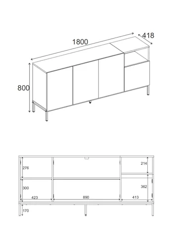 Morlen Konsol 180x80x41,8 cm - Santstone och naturlig ek - Möbler - Bord & matgrupper - Avlastningsbord - Hallbord