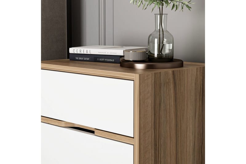 Munna Sängbord 54 cm - Valnöt/Vit - Möbler - Bord & matgrupper - Avlastningsbord - Sängbord & nattduksbord