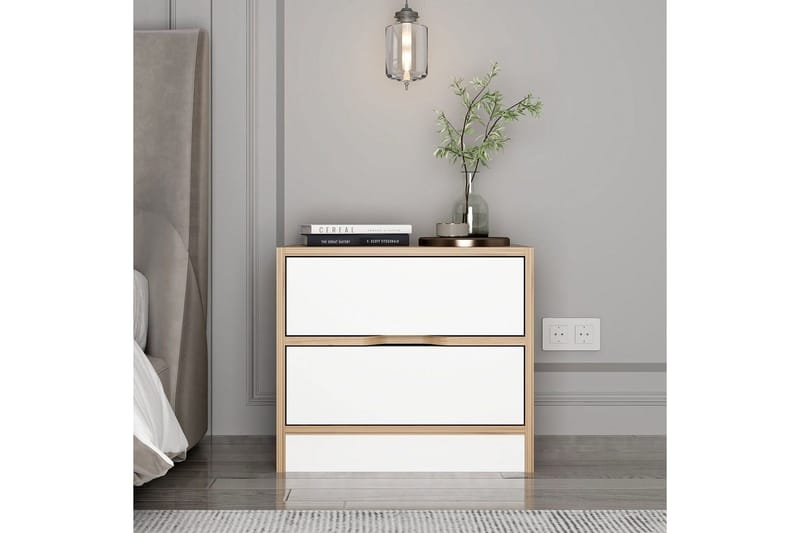 Munna Sängbord 54 cm - Valnöt/Vit - Möbler - Bord & matgrupper - Avlastningsbord - Sängbord & nattduksbord