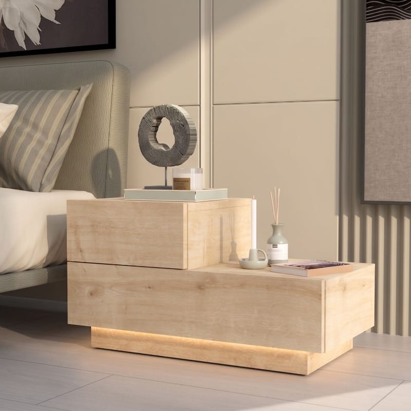 Mutki Nattduksbord 70x35x38,3 cm - Sapphire Oak - Möbler - Bord & matgrupper - Avlastningsbord - Sängbord & nattduksbord