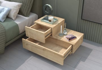 Mutki Nattduksbord 70x35x38,3 cm - Sapphire Oak - Möbler - Bord & matgrupper - Avlastningsbord - Sängbord & nattduksbord