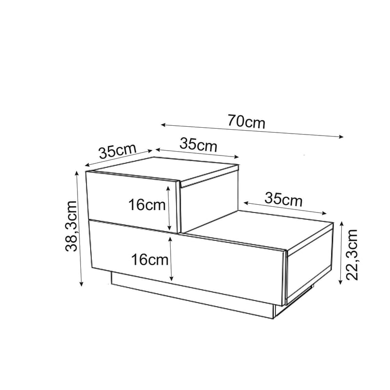 Mutki Nattduksbord 70x35x38,3 cm - Svart trä - Möbler - Bord & matgrupper - Avlastningsbord - Sängbord & nattduksbord