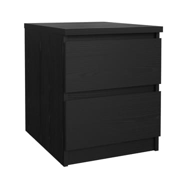 Naia Sängbord & Nattduksbord 40x50x50 cm i Trä med Valnötsutseende, Förvaring med 2 Lådor - Svart - Möbler - Bord & matgrupper - Avlastningsbord - Sängbord & nattduksbord