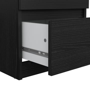 Naia Sängbord & Nattduksbord 40x50x50 cm i Trä med Valnötsutseende, Förvaring med 2 Lådor - Svart - Möbler - Bord & matgrupper - Avlastningsbord - Sängbord & nattduksbord