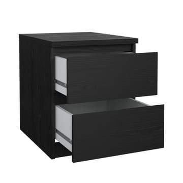 Naia Sängbord & Nattduksbord 40x50x50 cm i Trä med Valnötsutseende, Förvaring med 2 Lådor - Svart - Möbler - Bord & matgrupper - Avlastningsbord - Sängbord & nattduksbord