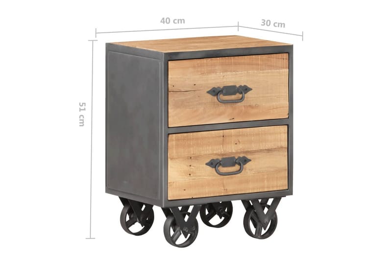 Nattduksbord 40x30x51 cm massivt återvunnet trä - Brun - Möbler - Bord & matgrupper - Avlastningsbord - Sängbord & nattduksbord