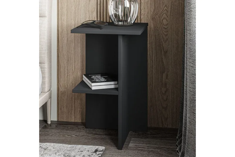 Nattduksbord Gwyneth Antracit - Antracit - Möbler - Bord & matgrupper - Avlastningsbord - Sängbord & nattduksbord