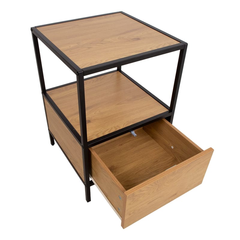 Nattduksbord/sidobord Hedvig 40x40x59 cm - ask/svart - Möbler - Bord & matgrupper - Avlastningsbord - Sängbord & nattduksbord