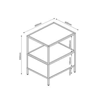 Nattduksbord/sidobord Hedvig 40x40x59 cm - ask/svart - Möbler - Bord & matgrupper - Avlastningsbord - Sängbord & nattduksbord