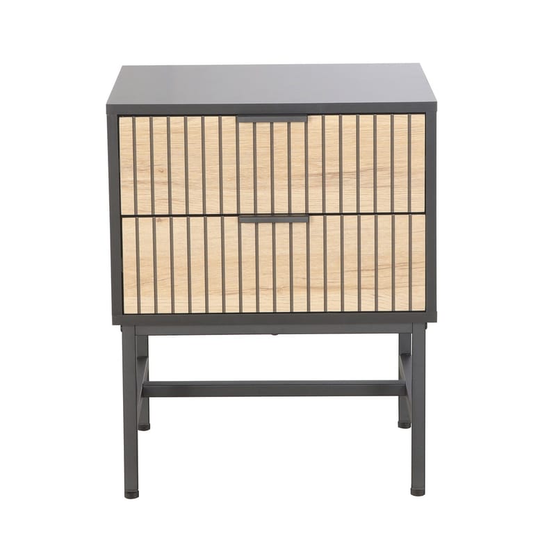 Nattduksbord/sidobord Helve 40x36x60 cm melamin - svart / ljust trä - Möbler - Bord & matgrupper - Avlastningsbord - Sängbord & nattduksbord