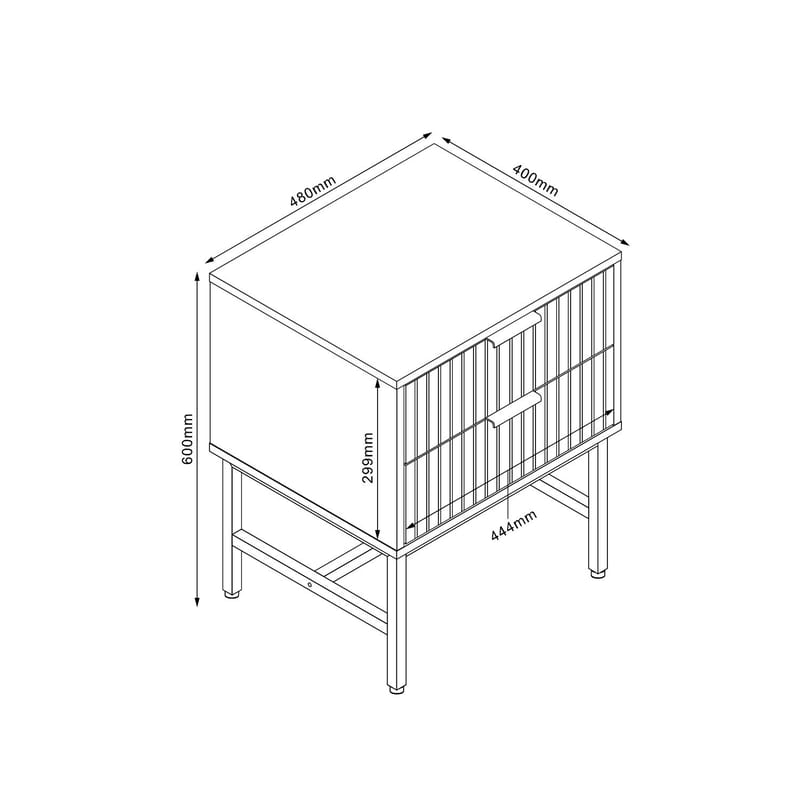 Nattduksbord/sidobord Helve 40x36x60 cm melamin - svart / ljust trä - Möbler - Bord & matgrupper - Avlastningsbord - Sängbord & nattduksbord