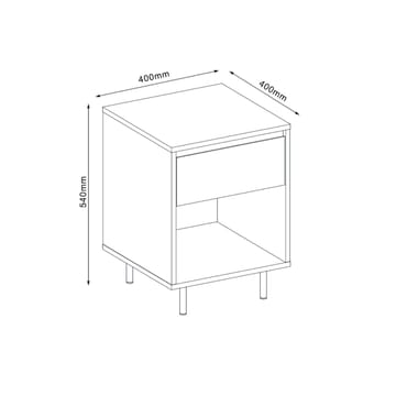 Nattduksbord/sidobord Herta 40x40x54 cm - ljus trä/vit - Möbler - Bord & matgrupper - Avlastningsbord - Sängbord & nattduksbord