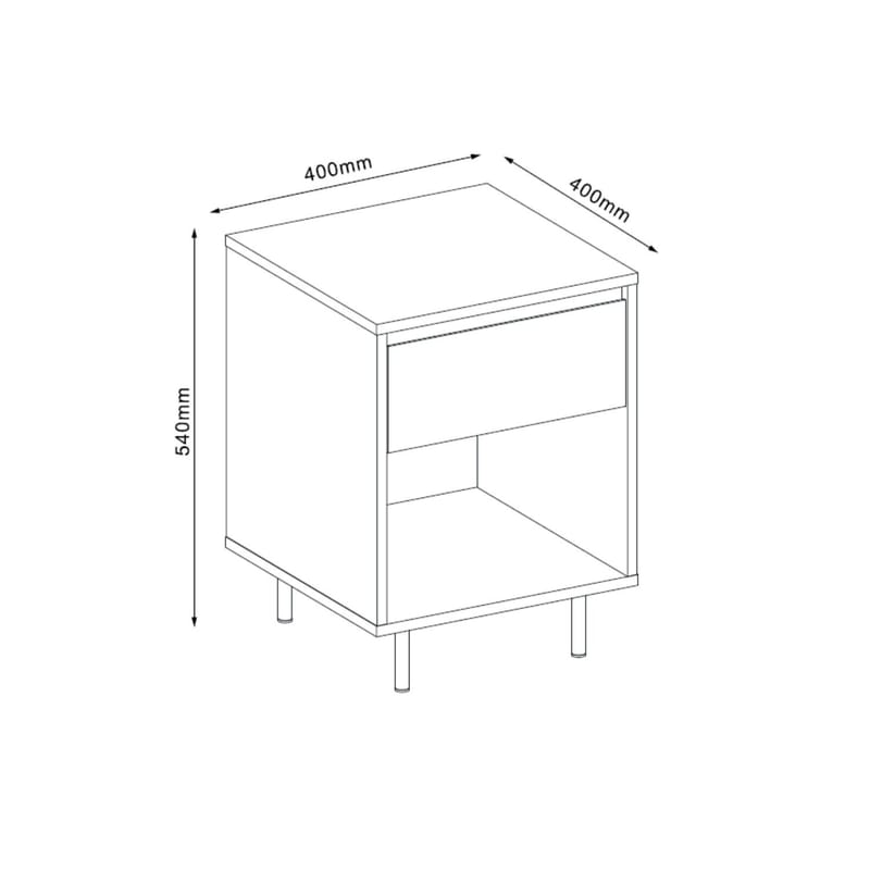 Nattduksbord/sidobord Herta 40x40x54 cm - ljus trä/vit - Möbler - Bord & matgrupper - Avlastningsbord - Sängbord & nattduksbord